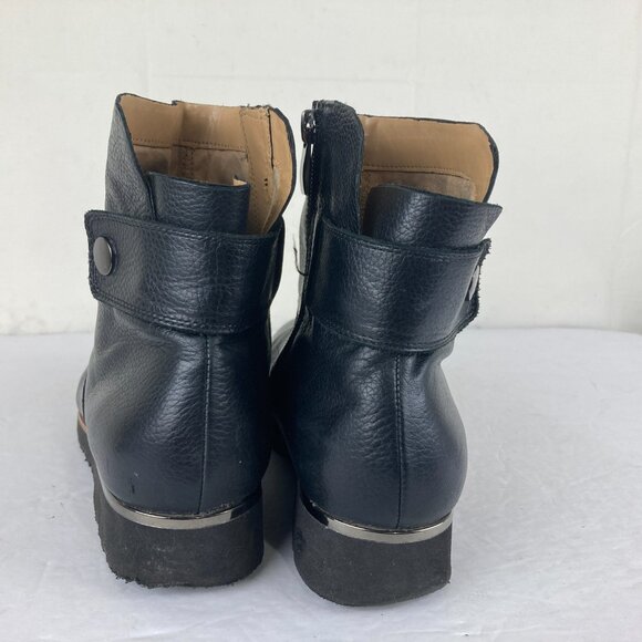 FRANCO SARTO Womens sz 9.5 Black Leather Block Heel Ankle Boots - Picture 6 of 9
